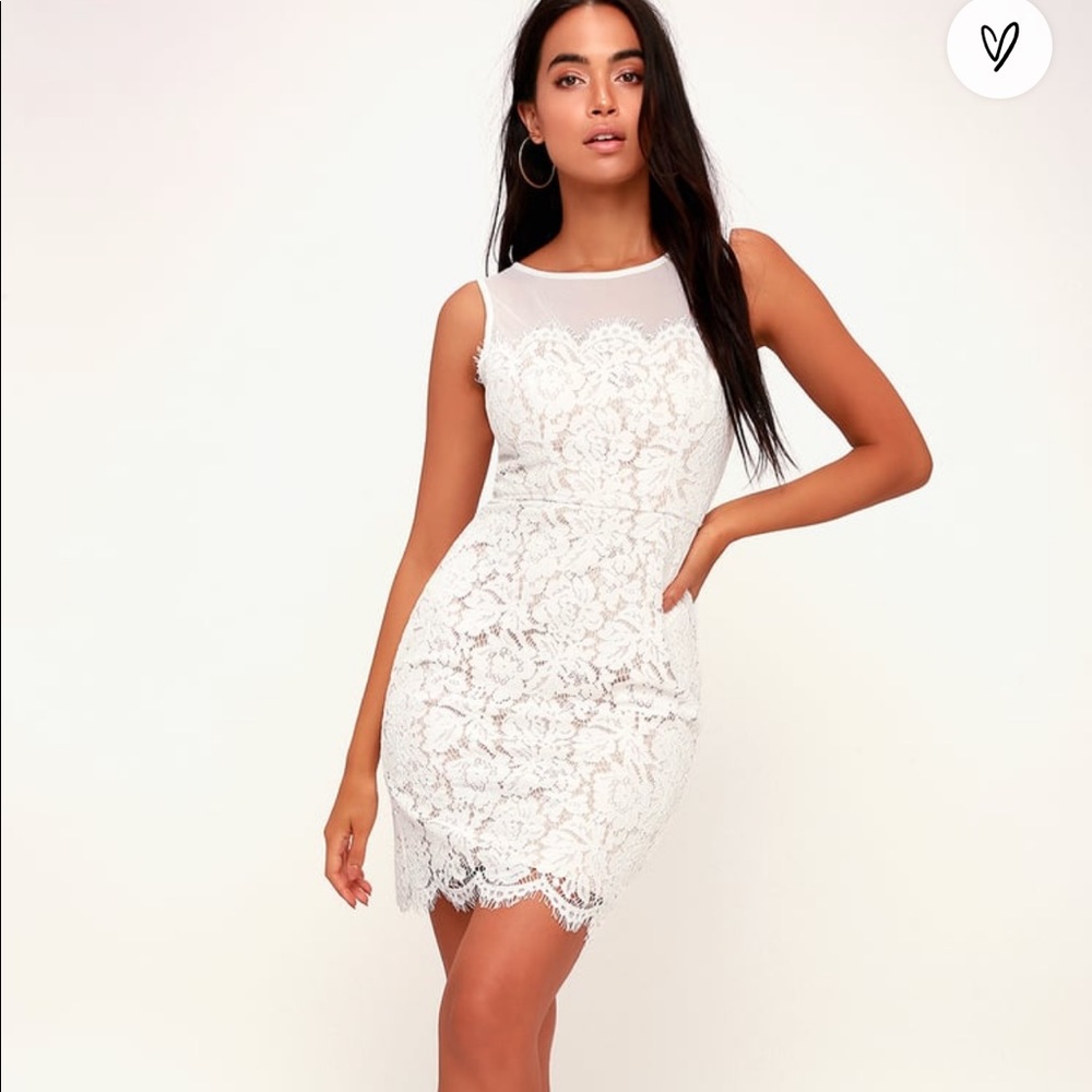 Lulus Me and You White Bodycon Lace Dress XL